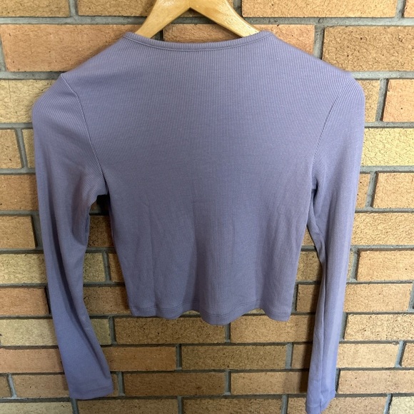 NWT Outdoor Voices Cozy Rib Crop Cardigan Earl Grey Size Small - Picture 5 of 5